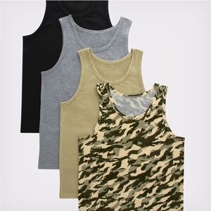 Hanes Kids' Tank Tops - Black, Gray, Olive, Camo